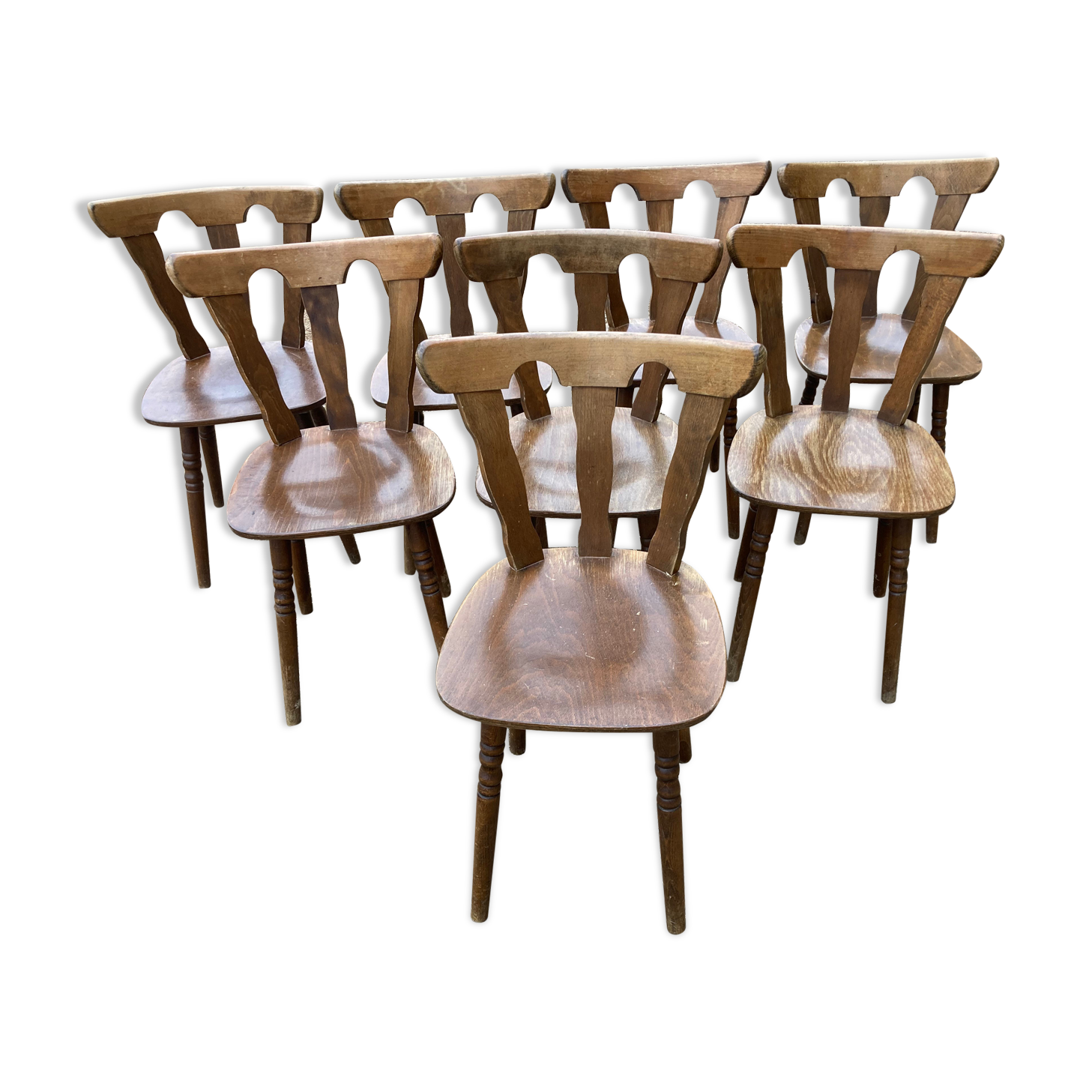 8 mountain wooden chairs