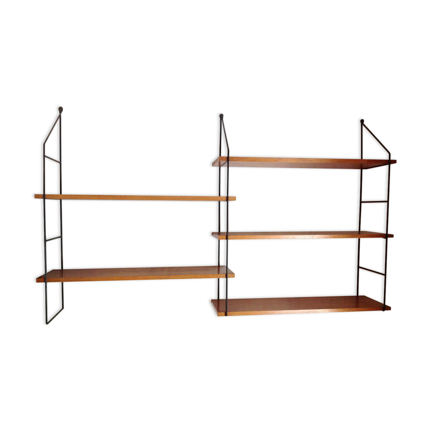 Black metal and wood shelf 60/70