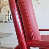 Red Italian design armchair from the 80s