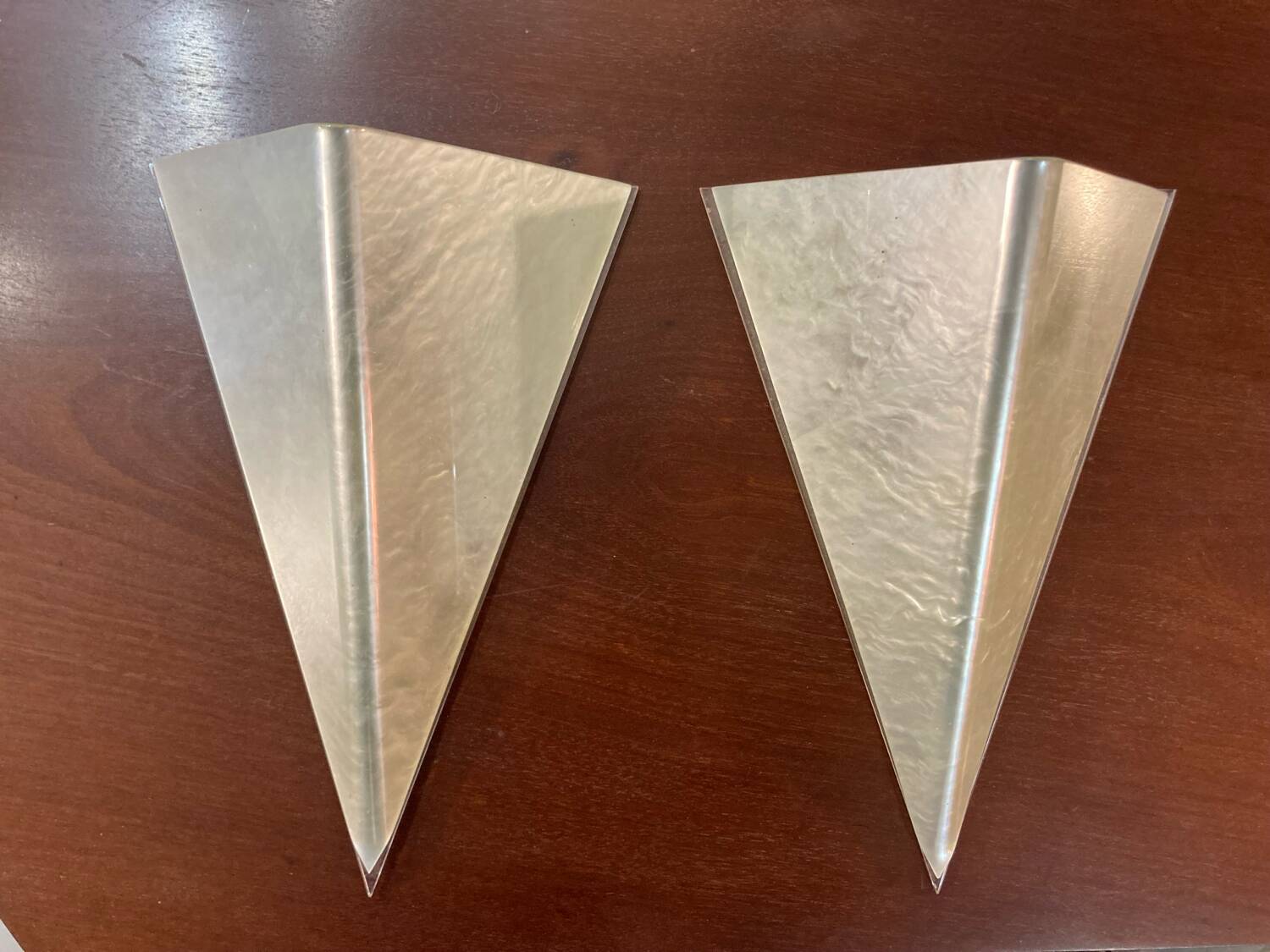 Pair of plexiglass wall lights 1970