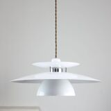 Vintage Danish White Pendant Lamp, 80s