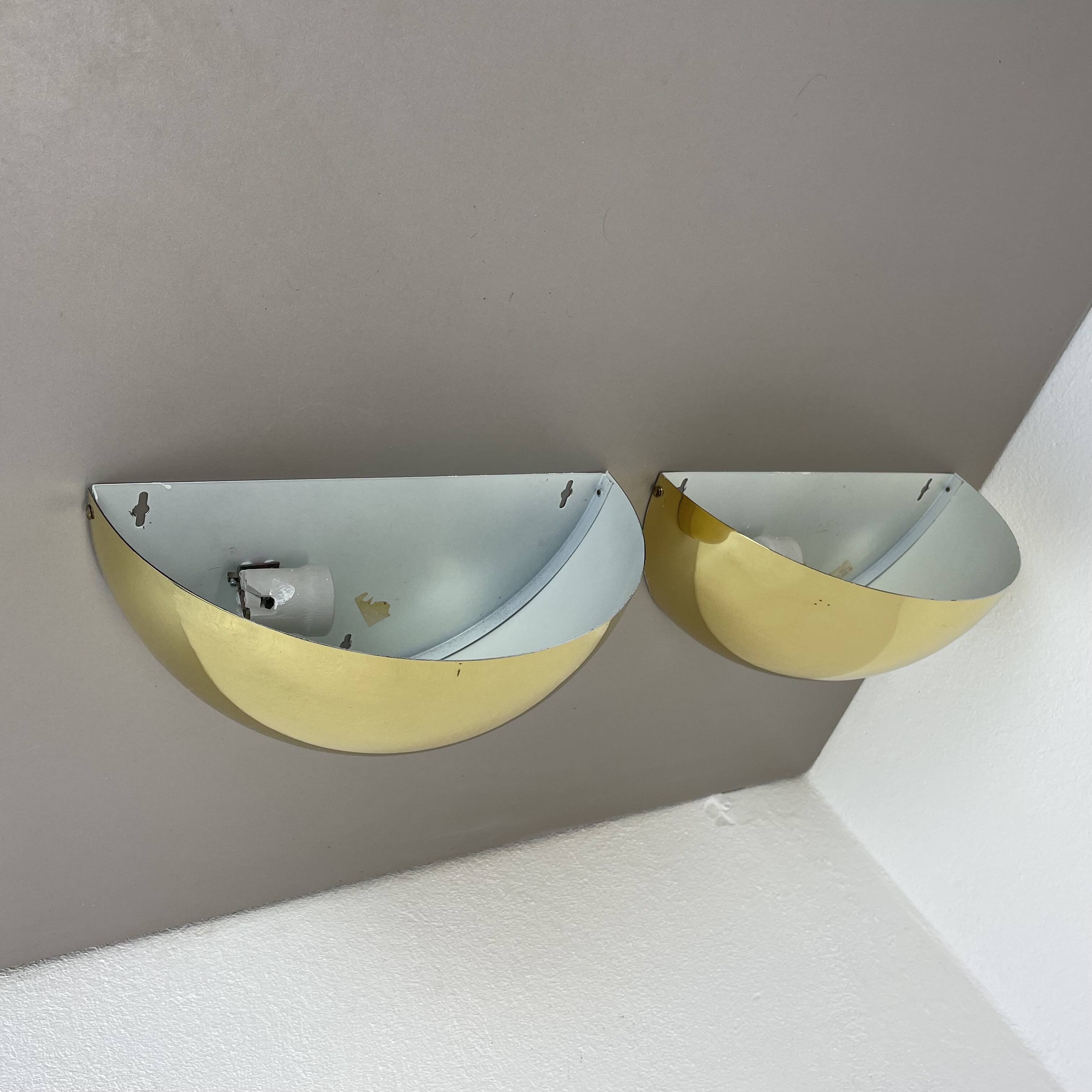 Set of 2 Brass Sciolari Style Wall Light Sconces Bankamp Leuchten, Germany, 1980