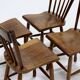 Ensemble de 4 chaises en chêne massif hollandais brutaliste des années 1960