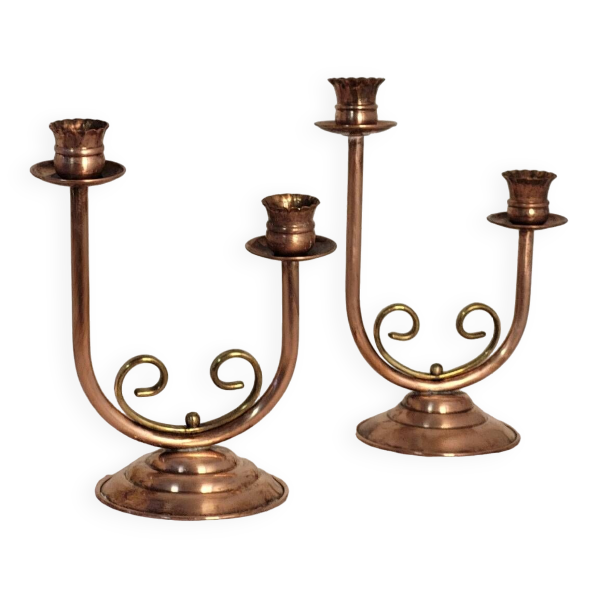 Copper candle holder