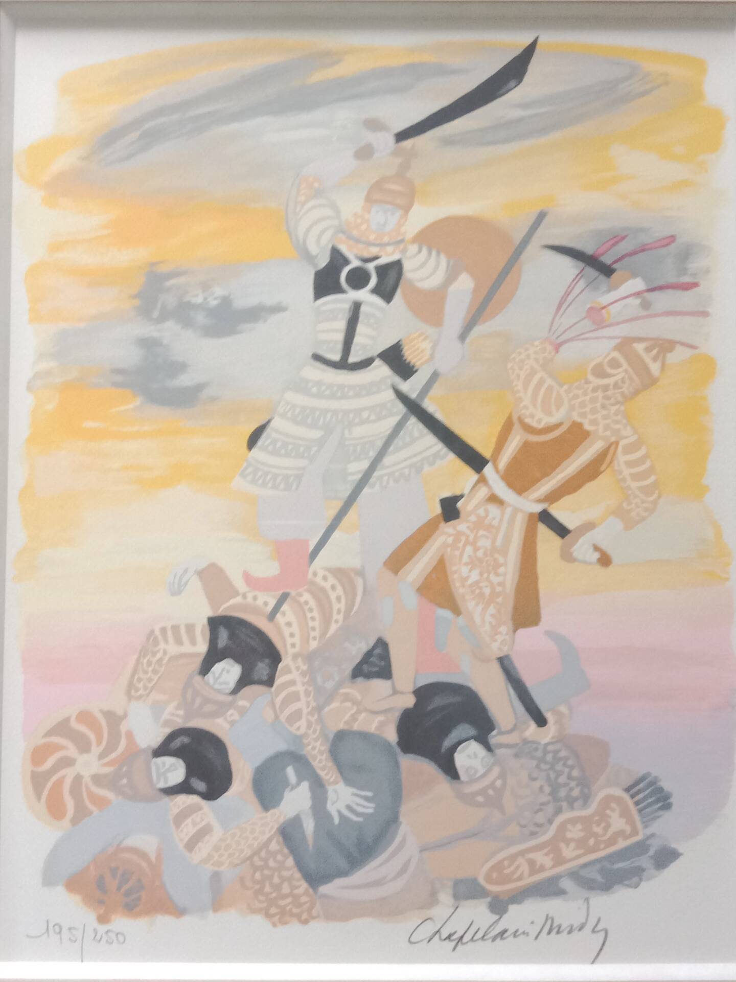 Roger Chapelain-Midy 1904-1992 Combat Scene Lithograph 195/250