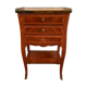 Bedside table of the 18th Louis XV period in marquetry and marble