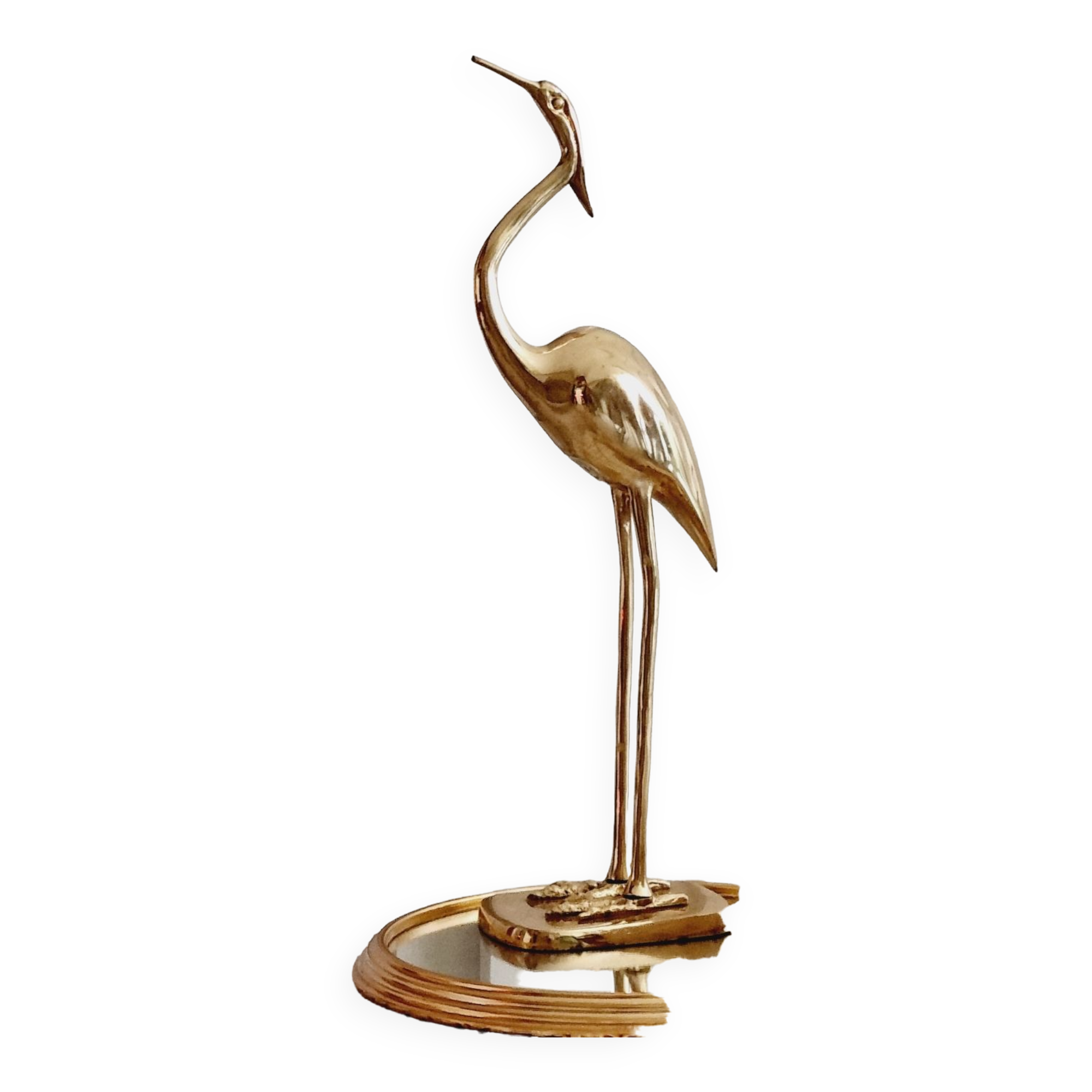 Ibis heron gilded brass