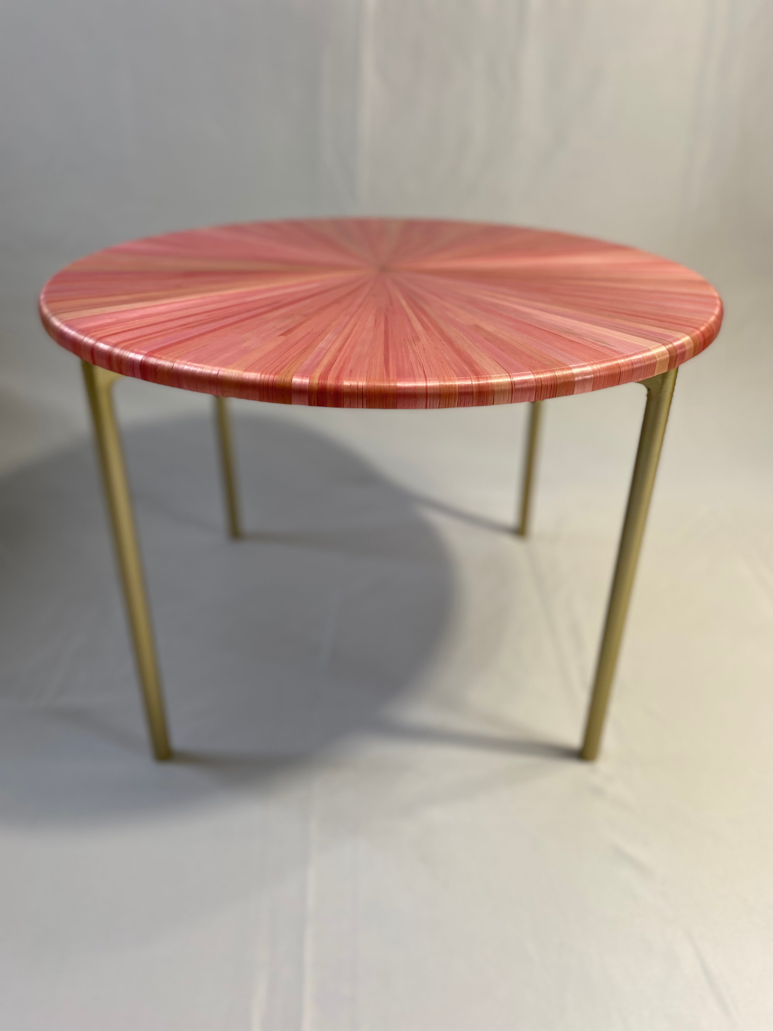 Straw marquetry coffee table
