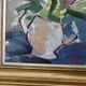 Original Mid-Century Oil on Canvas " Vase" by unidentified Artist- Vintage & Framed
