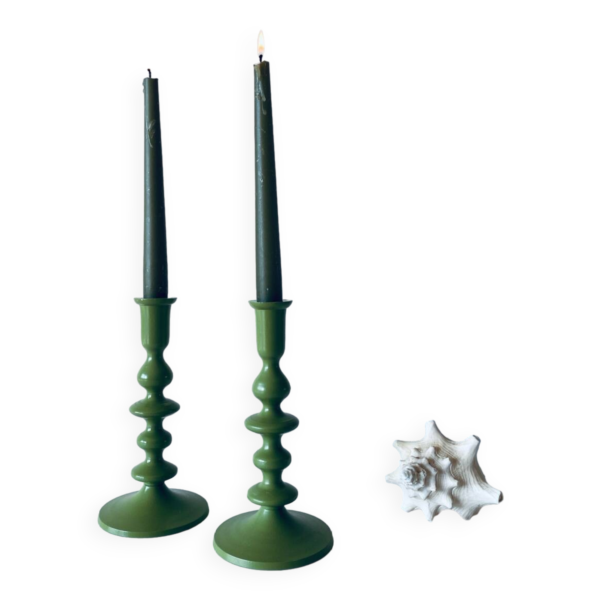 Pair of metal candlesticks