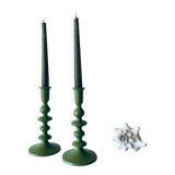 Pair of metal candlesticks