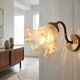 Superb Vintage Wall Light Flower in Glass Paste & Brass - Art Deco