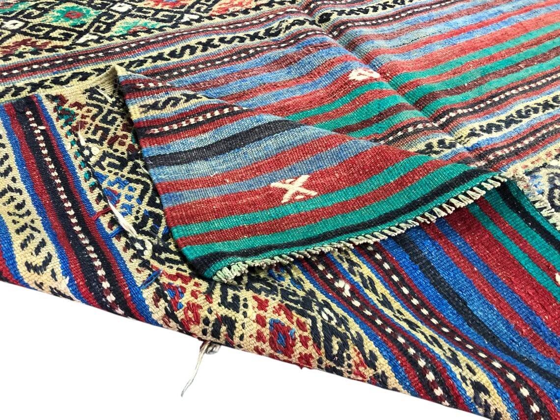 Neutral Turkish Stripe Kilim Rug