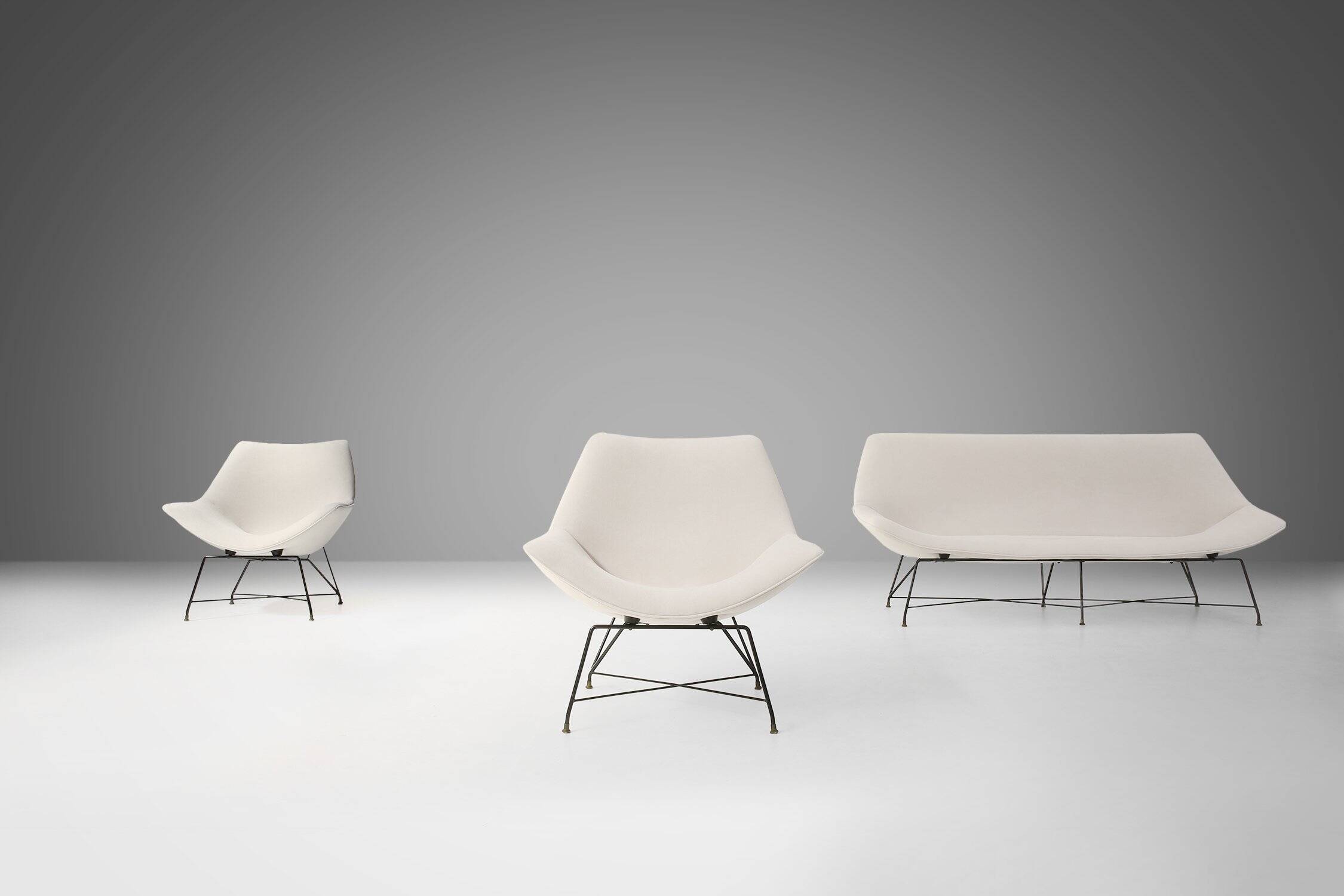 Cosmos Living Room Set of 3 by Augusto Bozzi for Saporiti, Italy, 1954