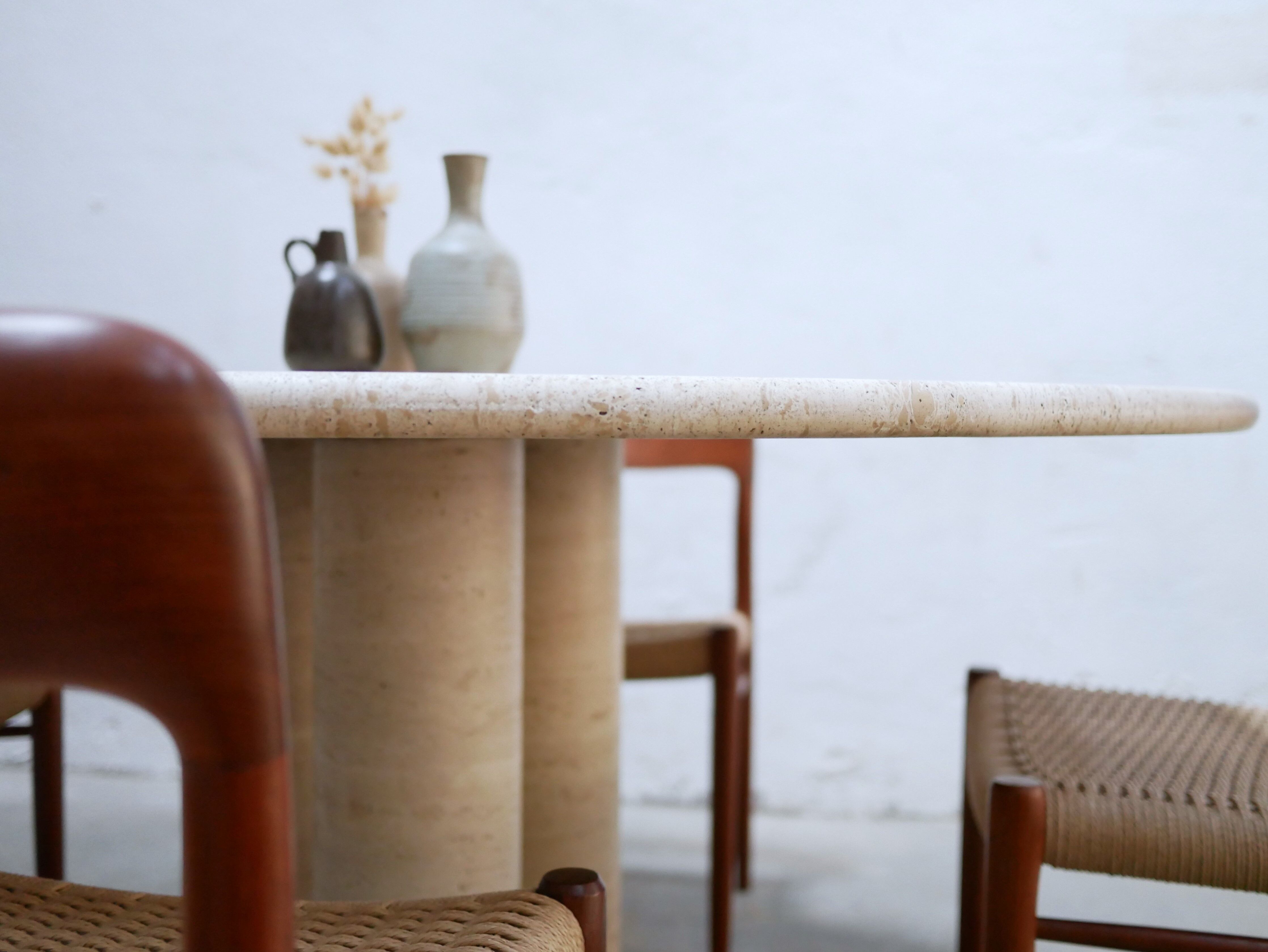 Vintage travertine dining table