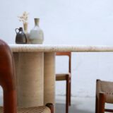 Vintage travertine dining table