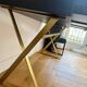 Console desk NV Gallery black wood and brass, 3 drawers.