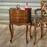 Small walnut bedside table in Louis XV style.