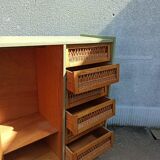 Small vintage rattan cabinet