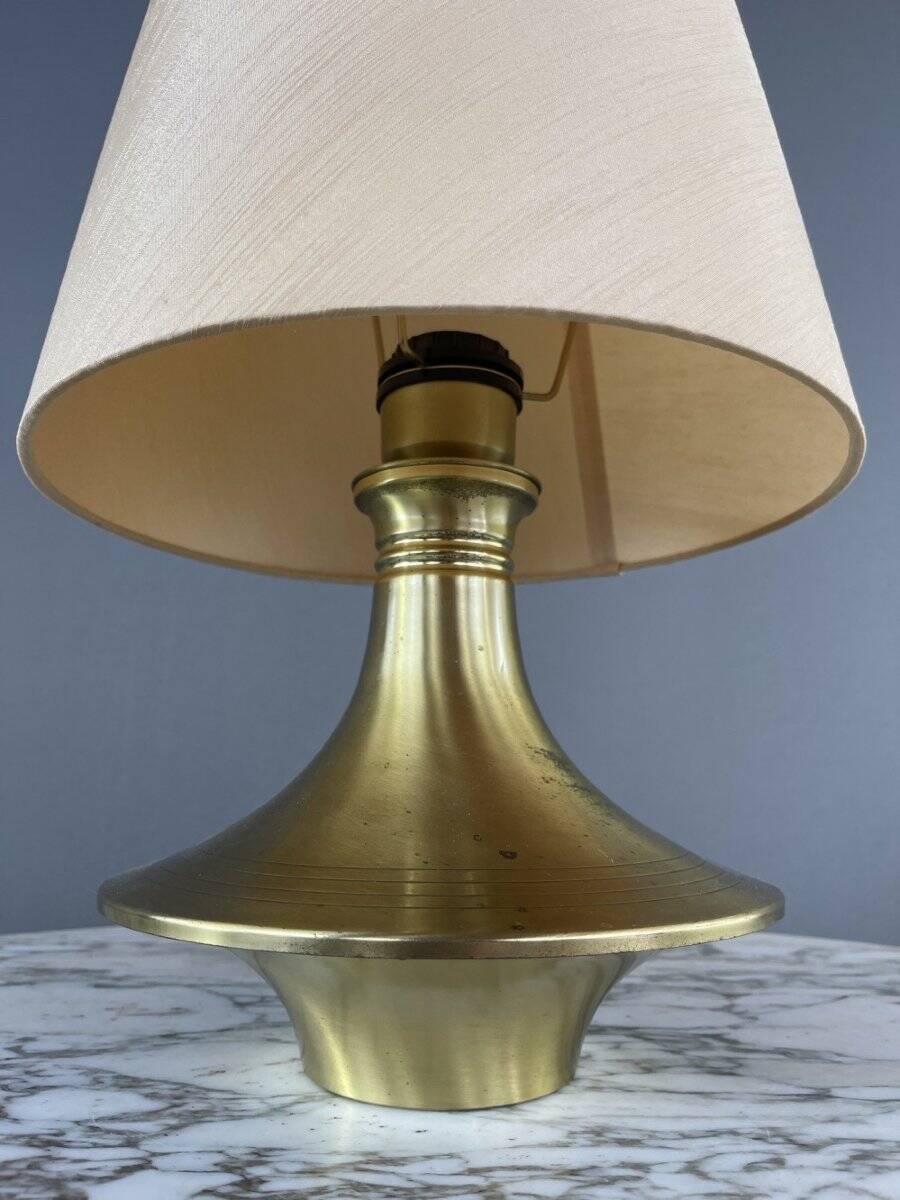 Pair of brass lamps, modernist design, 20th century