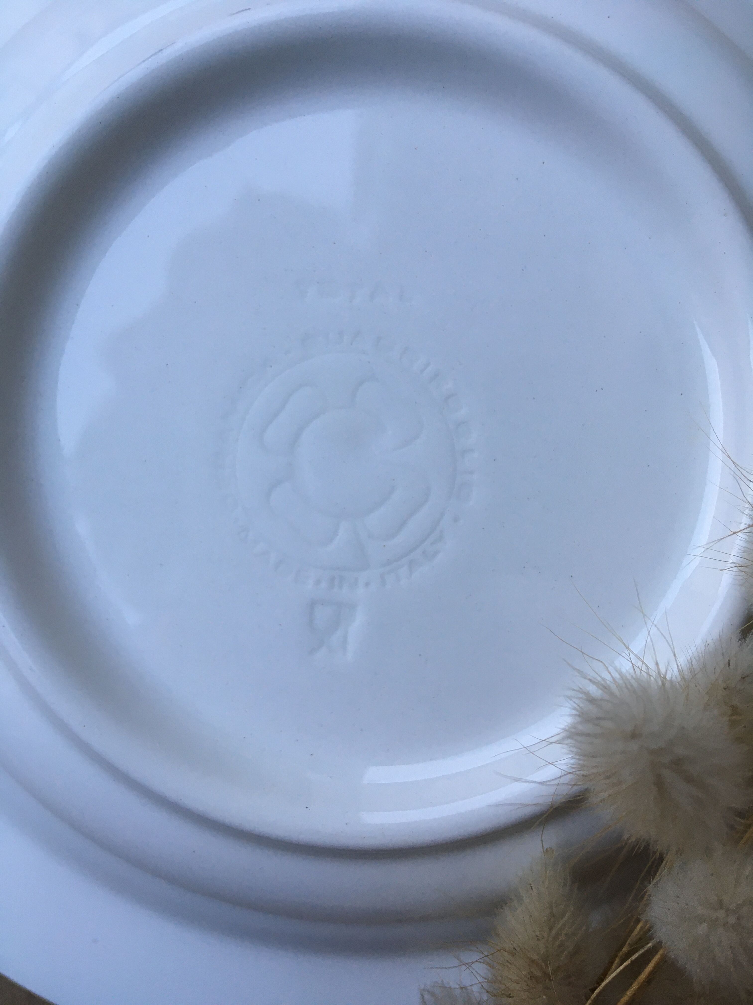 Hollow plates with blue trim Quadrifoglio