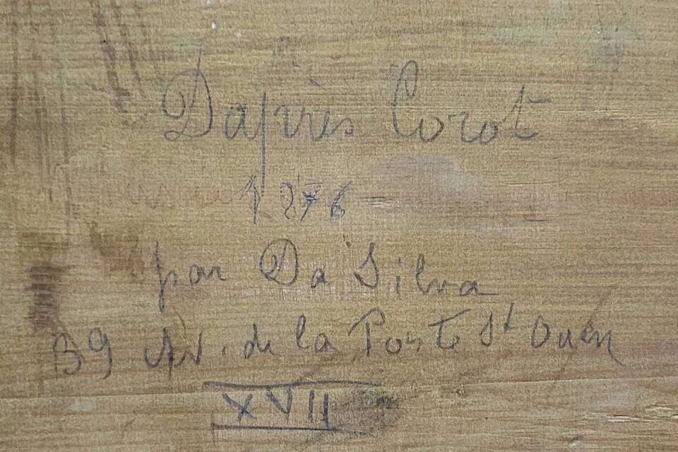 Da Silva after Corot: oil painting on panel landscape late 19th century