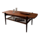 Vintage Creafort coffee table 1960s teak with rattan magazine shelf