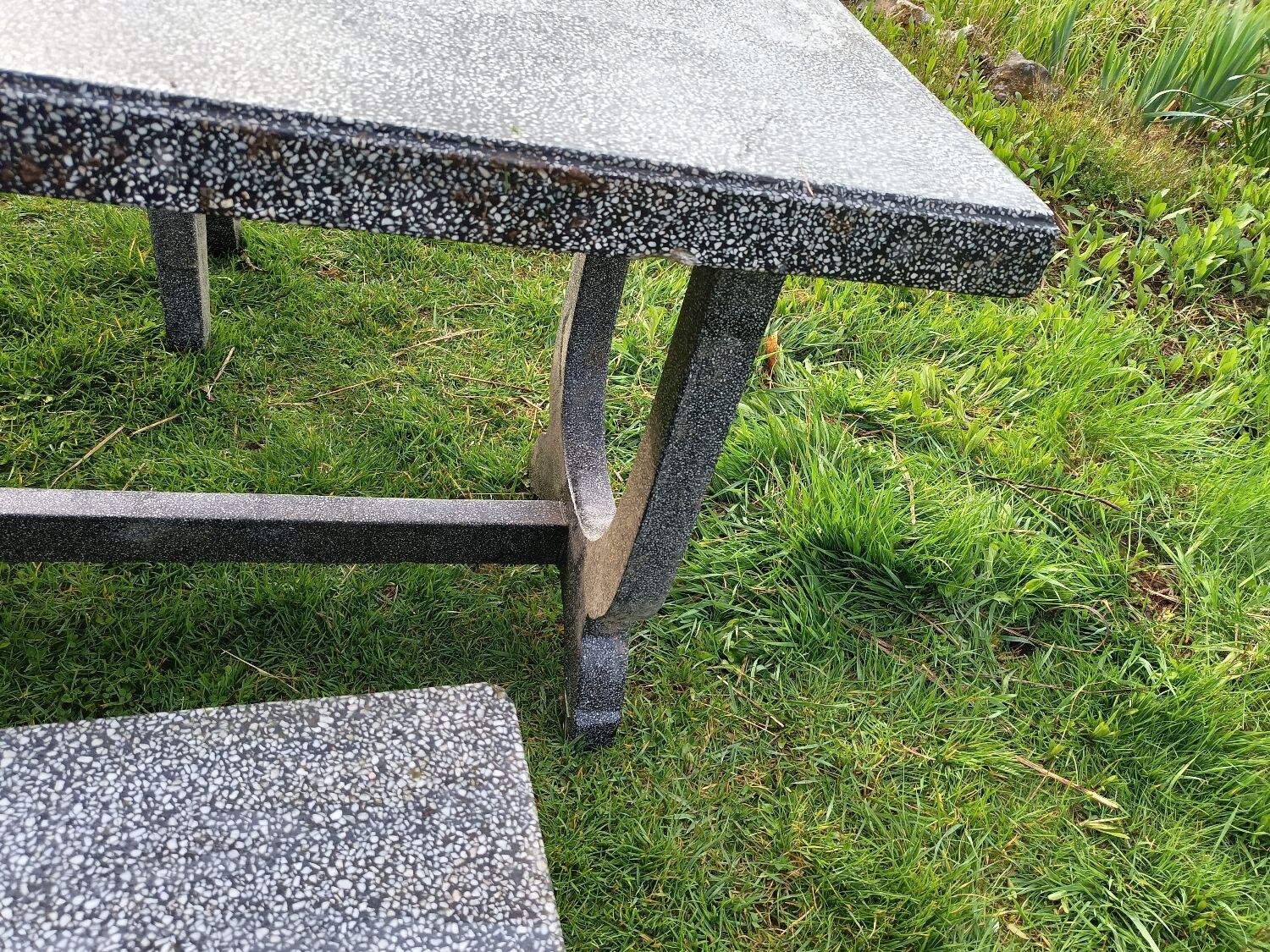 Old garden furniture in vintage stone