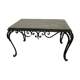 Table basse en fer forgé et marbre XX siècle