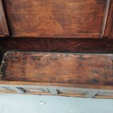 Wooden bench, chestnut chest