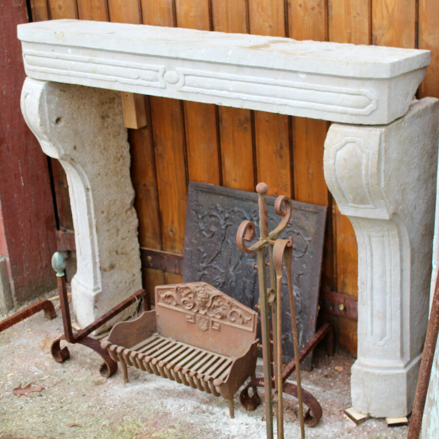 Stone fireplace