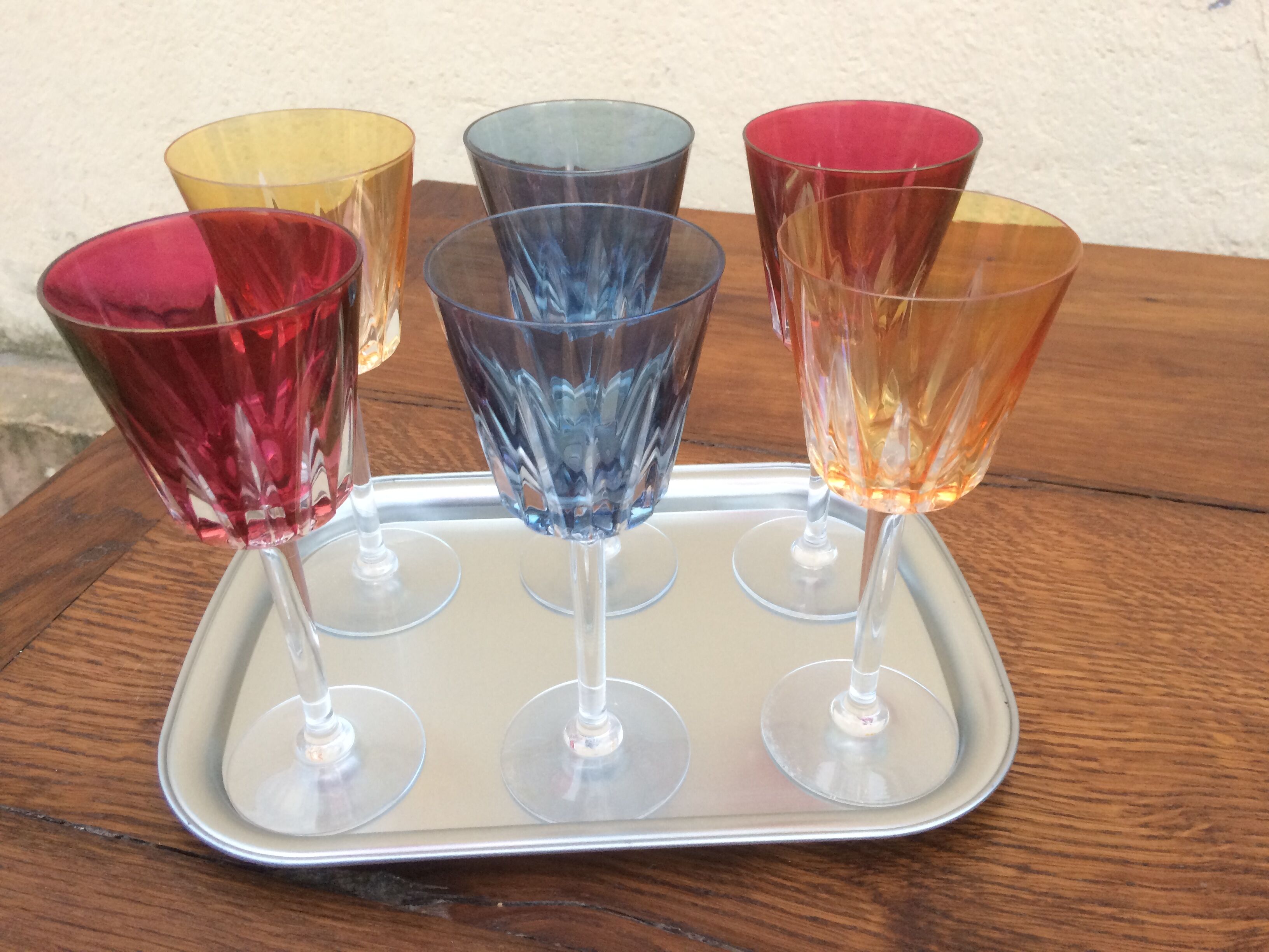 Colored wine glasses
