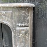 Fireplace louis xv in grey marble of the ardennes late eighteenth century