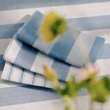 Set of 6 blue striped napkins