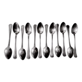 12 mocha spoons in silver metal christofle france