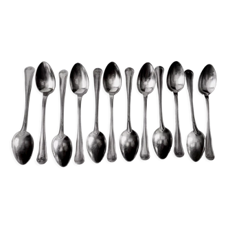 12 mocha spoons in silver metal christofle france
