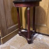 Empire accccajou pedestal table, marble top