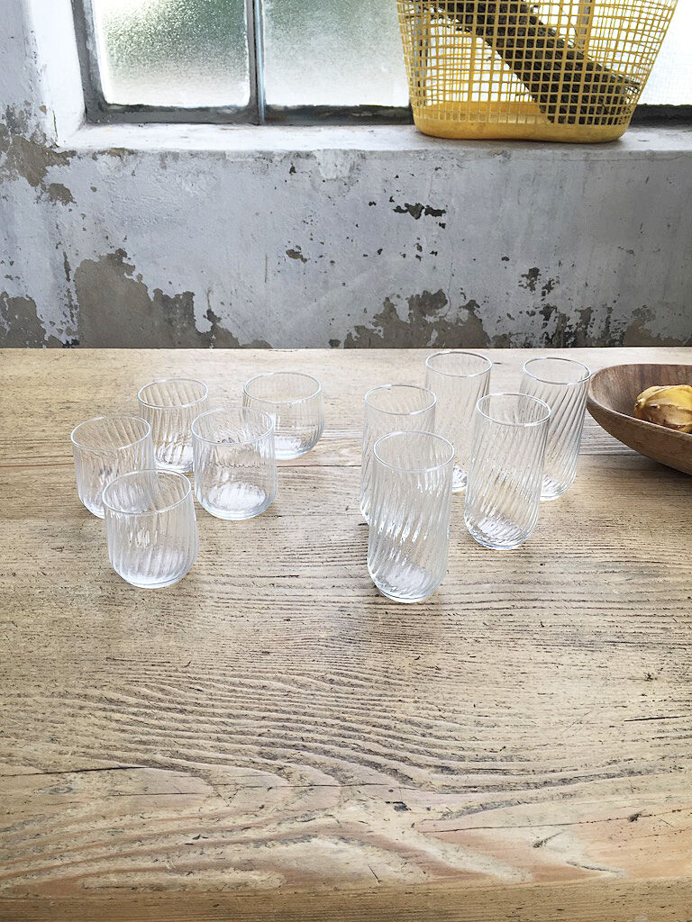 Lot 10 verres striés