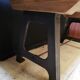 Table in wood and cast iron, industrial style, vintage