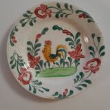 Deux assiettes anciennes, décor coq, HBCM