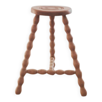 Large tripod/ bedside table/ renovated vintage stool, 1970s