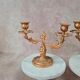 Pair of antique gilded candlesticks – Louis XV / Rococo style