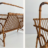 Rattan magazine holders faux-bamboo style