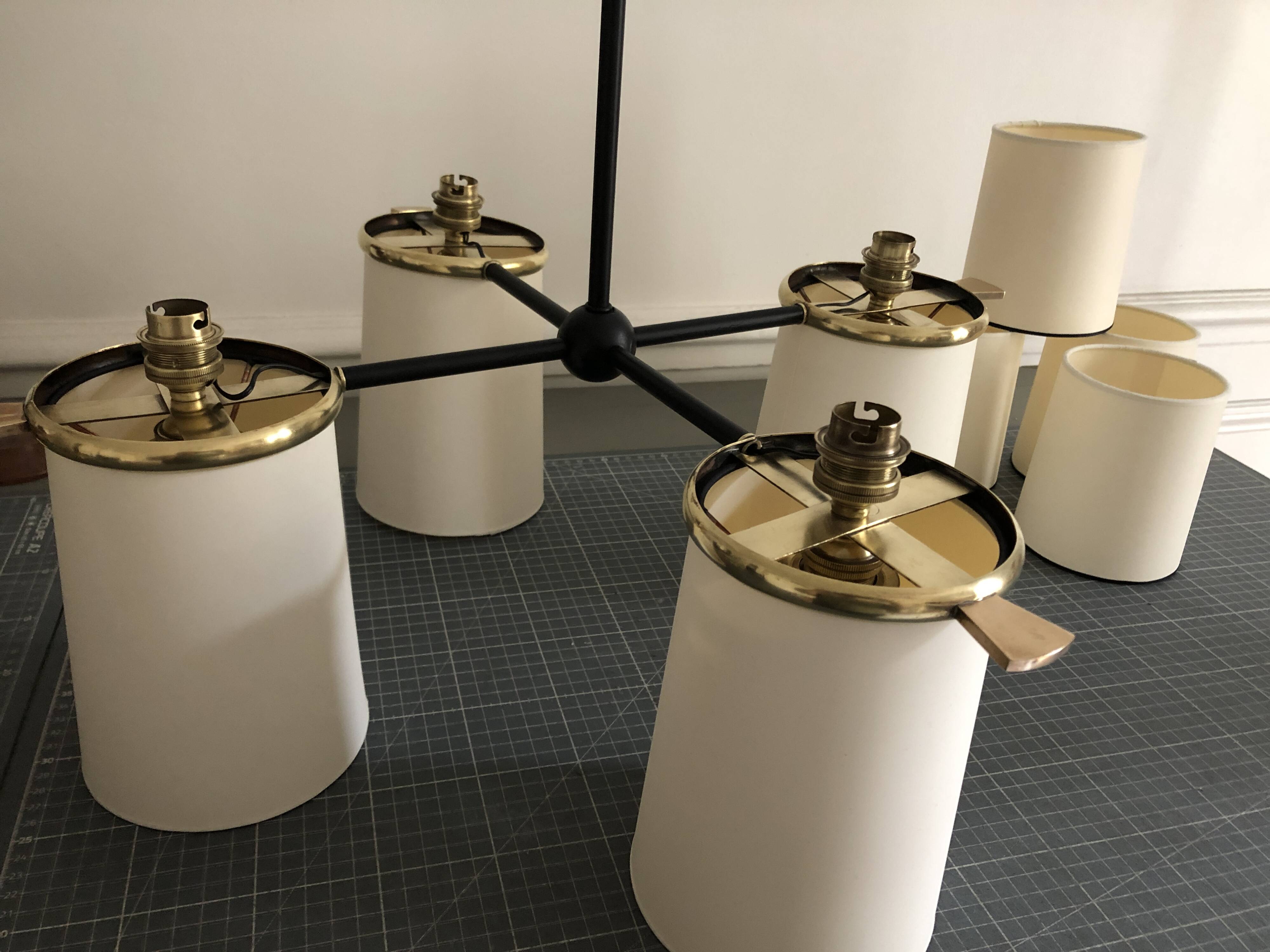 Lustre diabolical 8 lights Maison Lunel 1950