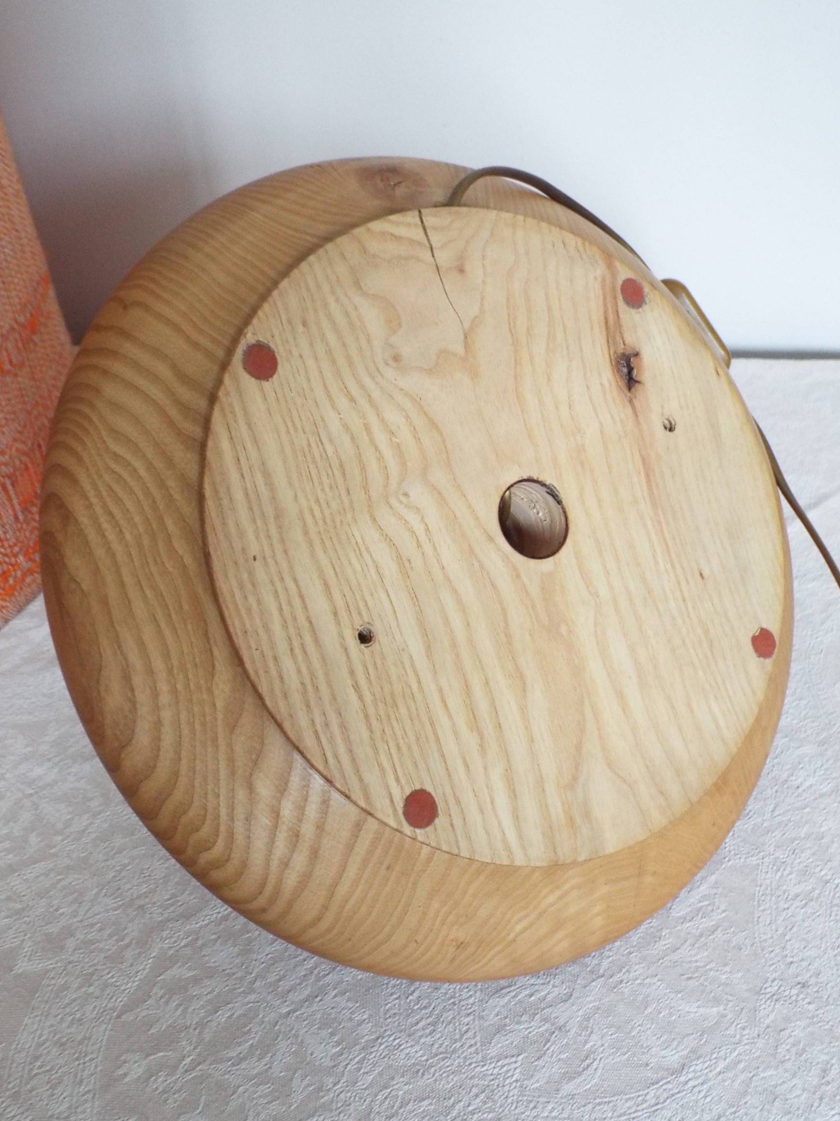 Lampe pied bois années 70