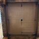 Antique chair with upholstered fabric seat