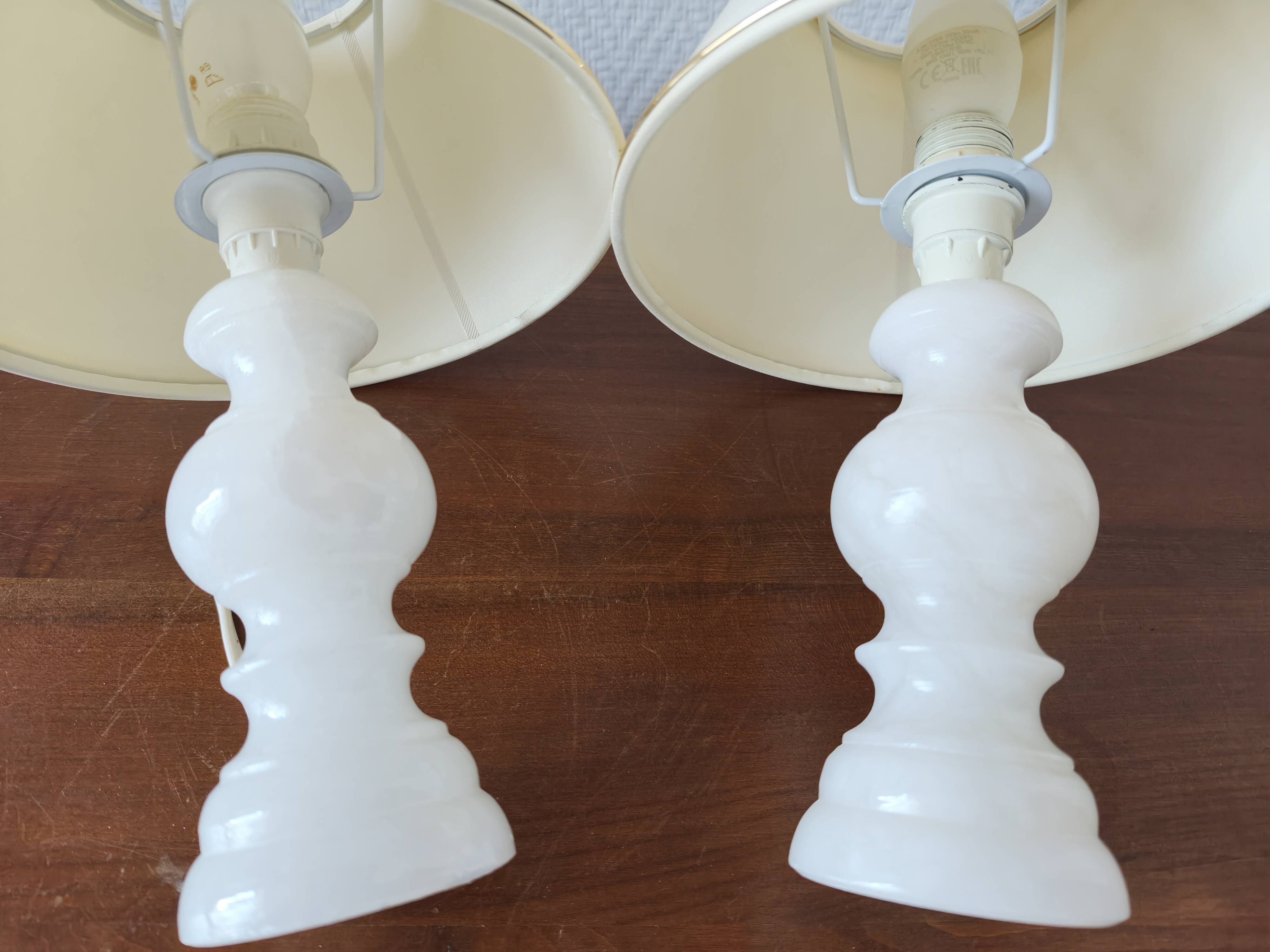 Pair of vintage alabaster lamps