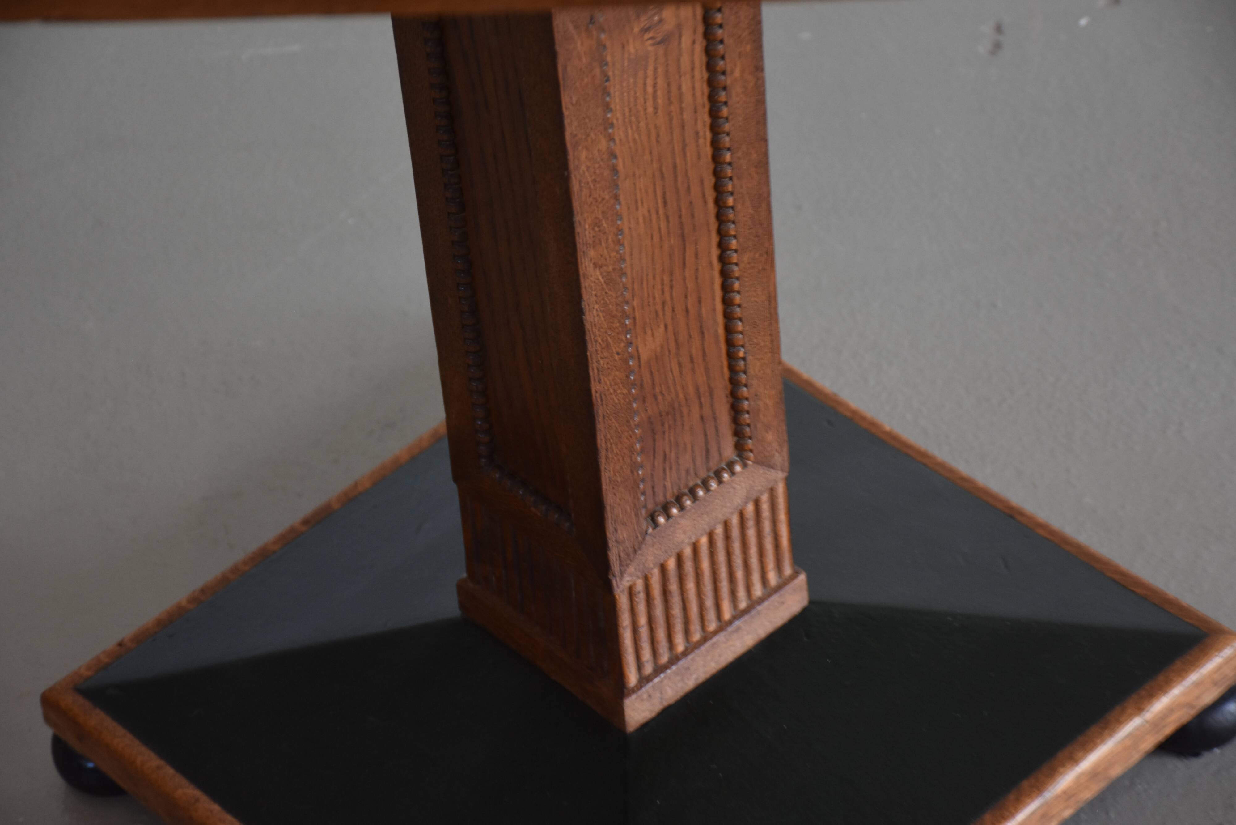 Antique octagonal oak table, 1920s