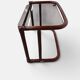 Vintage nesting tables in rattan and smoked glass by Flecht-Atelier Schütz.