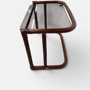 Vintage nesting tables in rattan and smoked glass by Flecht-Atelier Schütz.